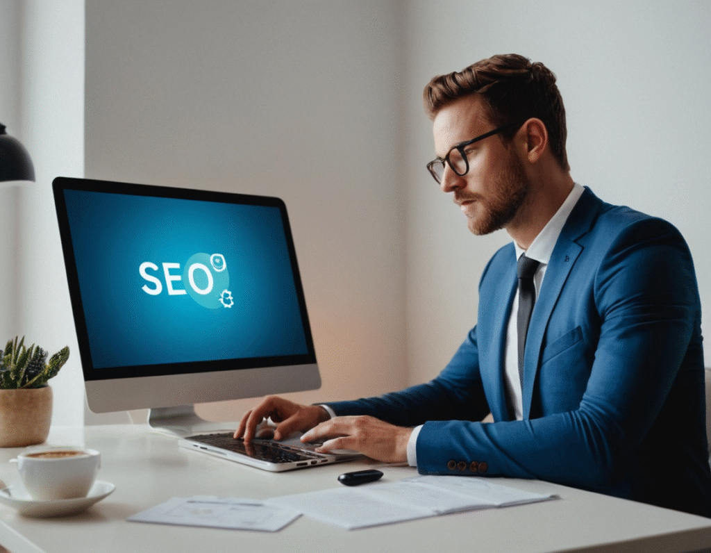 SEO helping a small business website rank higher in local Google search results