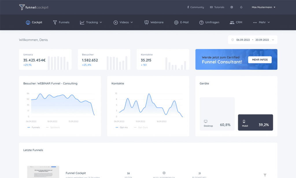 best-Passive-income-tools-for-digital-creators-in-2025 Screenshot of a sales funnel created in FunnelCockpit, showing a step-by-step flow from a landing page to a thank-you page, including email opt-in and product offer sections."