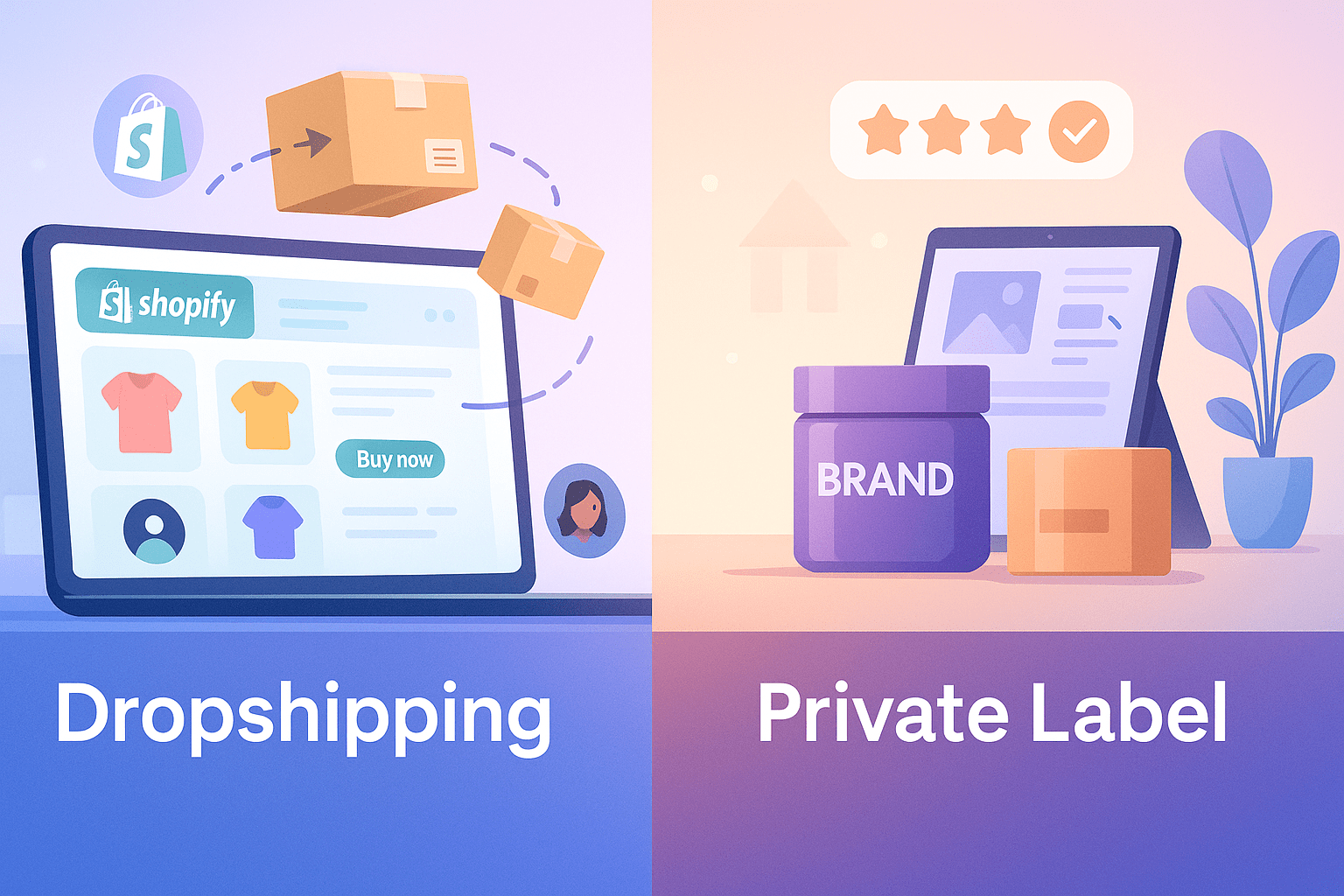 Compare Shopify dropshipping vs private label in 2025. Learn pros, cons, costs, and which eCommerce model is best for beginners and long-term growth.-min