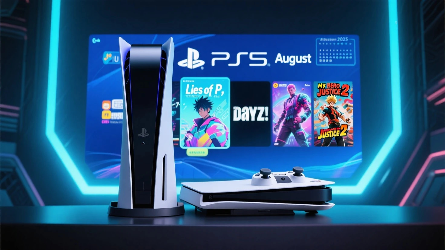 PS Plus August 2025 free games for PS4 and PS5 including Lies of P, DayZ, and My Hero One's Justice 2